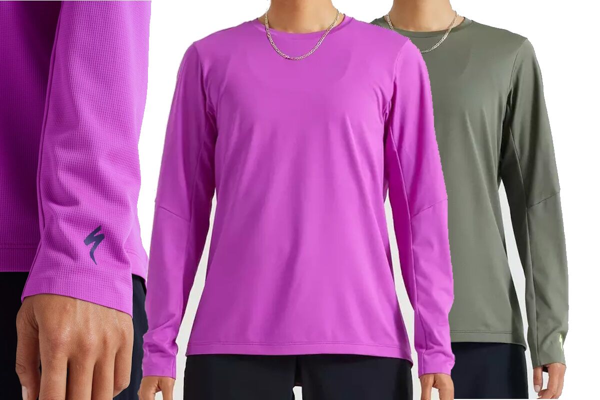 Specialized Gravity Training Maillot Manga Larga Mujer 2024, tejido reciclado, ajuste relajado, cobertura y ventilación avanzada