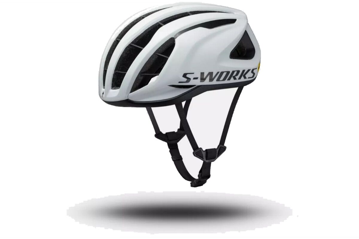 S-Works Prevail 3 White Specialized original, casco ultraligero, ventilación avanzada, tecnología AirCage, MIPS Air Node, ANGi-ready, anti-falsificación, distribuidor oficial.