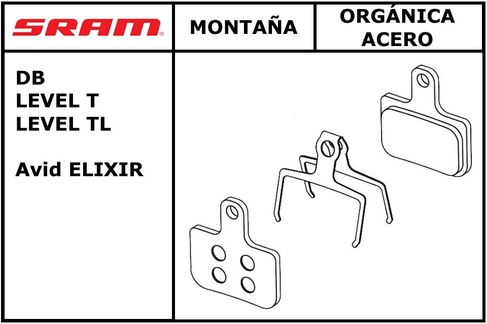 Pastillas de freno Sram/Avid Level/Elixir/DB Organica Acero