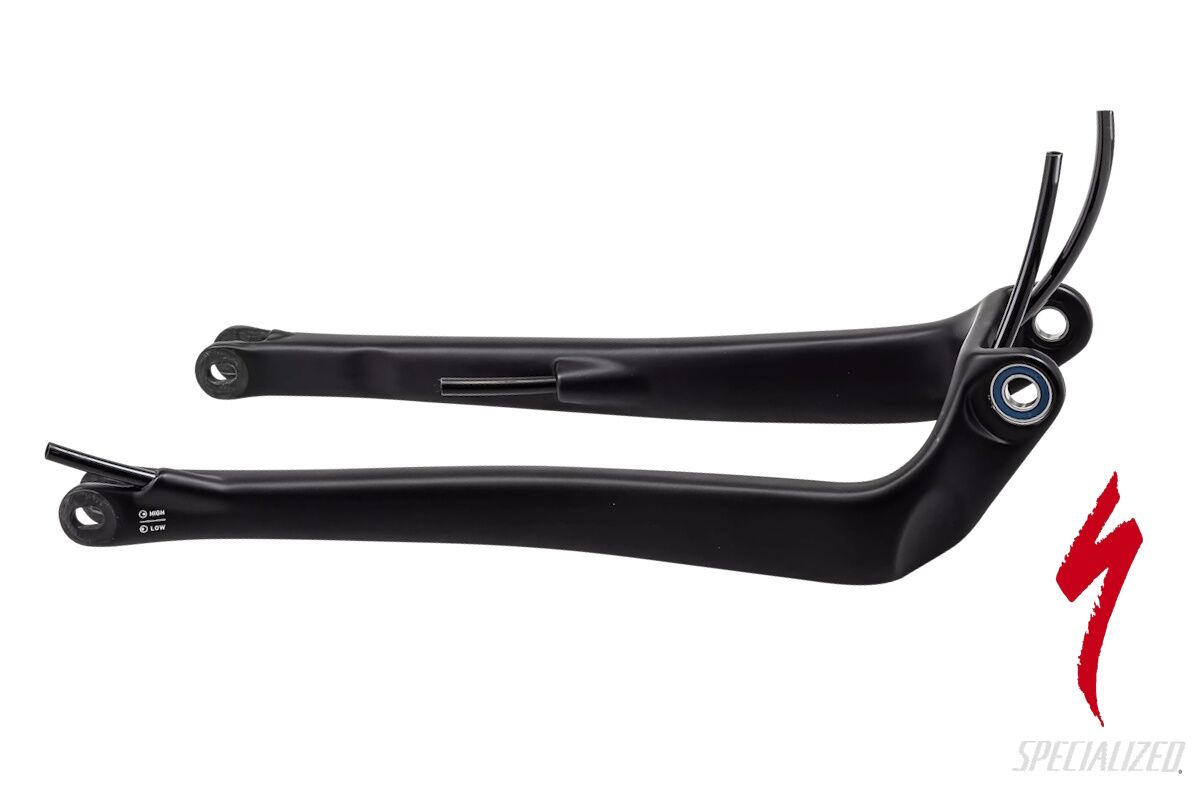 Vaina de carbono FACT original S221500020 para Specialized Levo Gen.3, ruedas 27,5", eje pasante 12x148mm, negro satinado, repuesto compatible.