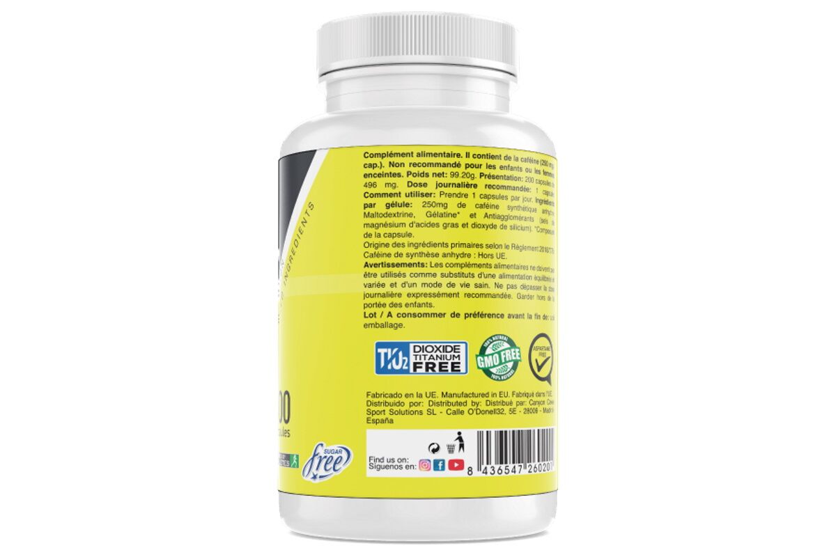 Quemador de grasa OXIPRO Cafeina 250 mg - Capsulas - Imagen 2
