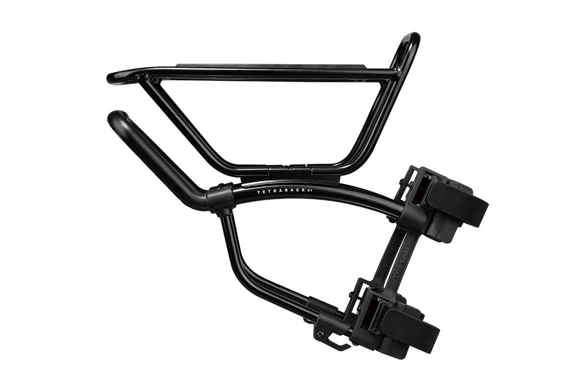 Portaequipajes delantero Topeak TetraRack R1 original para carretera, montaje rápido en horquilla rígida, sistema QuickTrack, compatible con bolsas MTX, elementos de autenticidad y garantía oficial