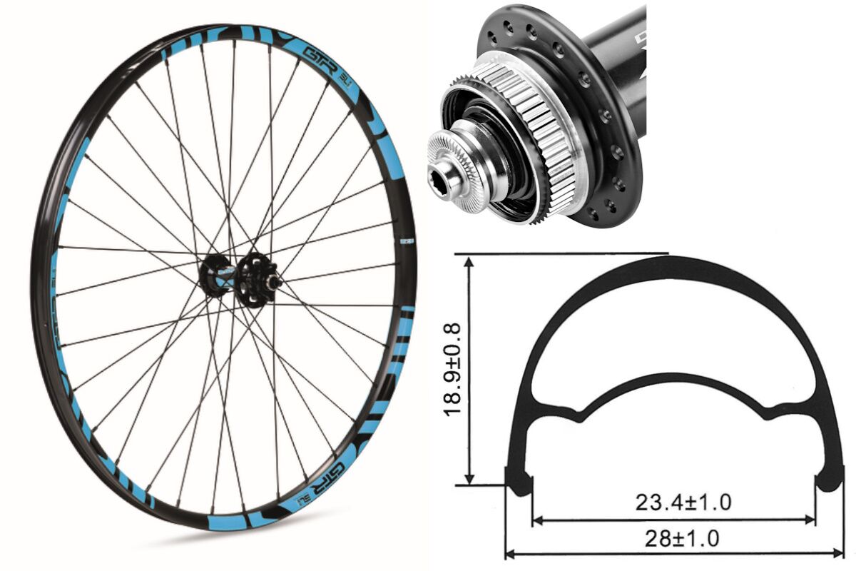 Rueda delantera aluminio MTB GTR SL23 27,5" Azul Center Lock Lock Boost