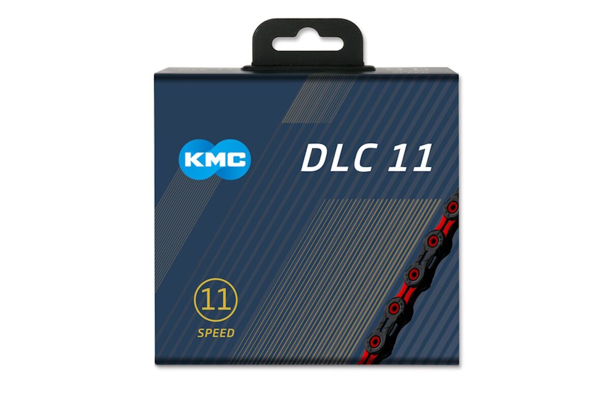 Cadena KMC 11V Super Light DLC NEGRO-ROJO 118P - Imagen 2