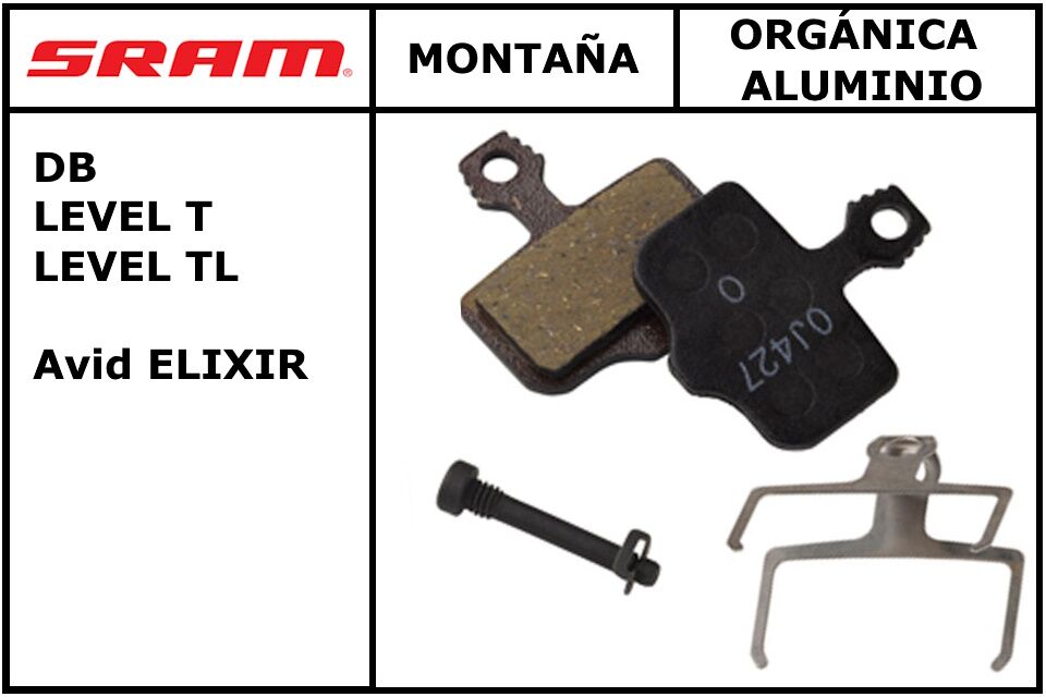 Pastillas de freno Sram/Avid Level/Elixir/DB Organica Aluminio