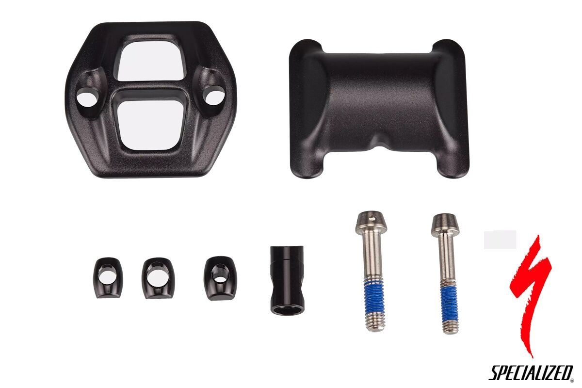 Kit de abrazadera Specialized S204900004 para tija de sillín Roval Alpinist, incluye hardware completo con pernos de titanio y abrazaderas superiores e inferiores.