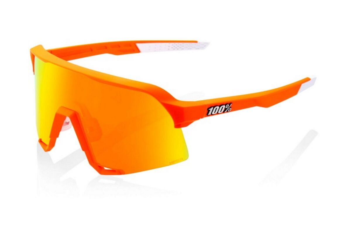Gafas ciclismo 100% - S3™ - Neon Orange - Hiper Red Multilayer Mirror Lens