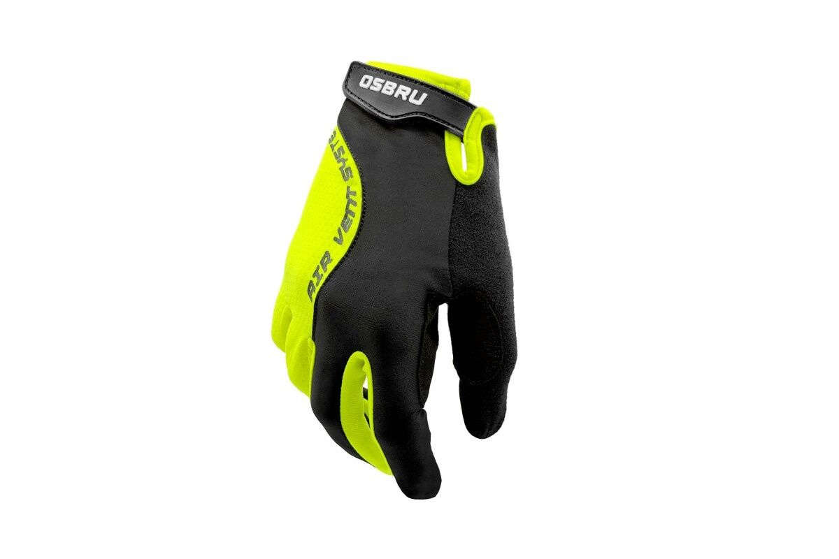 Guantes largos ciclismo OSBRU ENDURACE DOMI - Black/Neon Yellow - Imagen 2