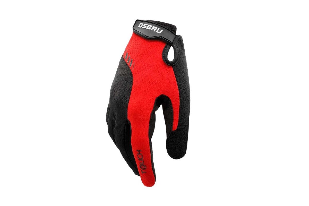 Guantes largos ciclismo OSBRU PRO ZUGAS - Black/Red - Imagen 2