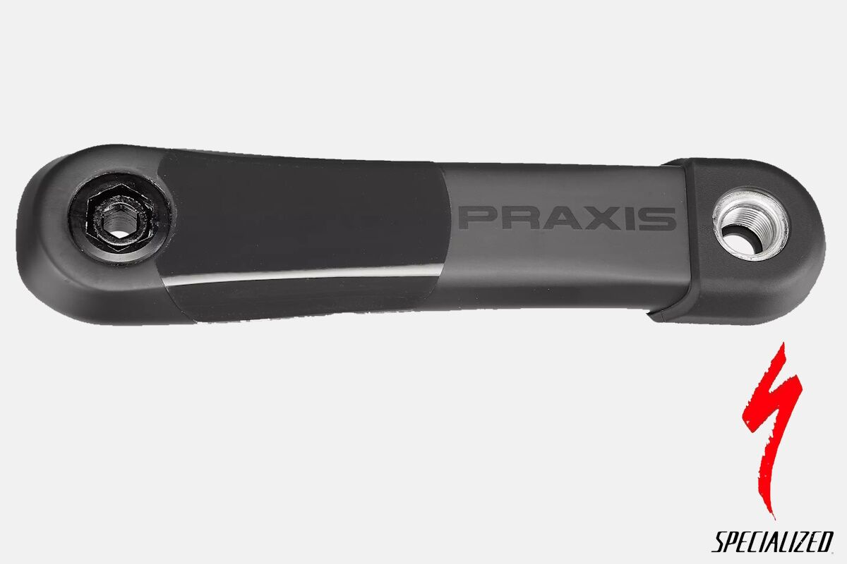 Brazo cigüeñal no motriz carbono Praxis ISIS Gen.2 S211600021 160mm para Levo Brose Gen.3 (con funda goma). ¡Cuidado falsificaciones! Original 2019-2024.