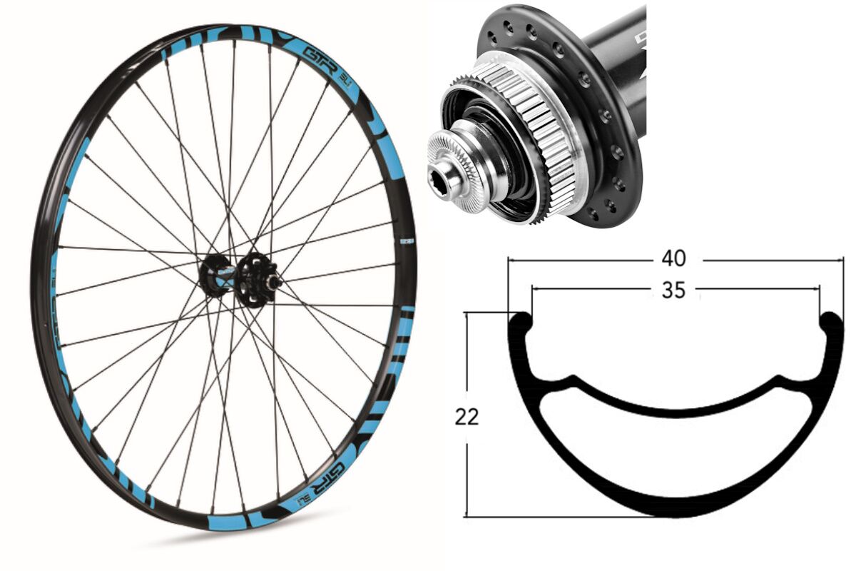 Rueda delantera aluminio E-MTB GTR SL35 27,5" Azul Disc Center Lock Boost