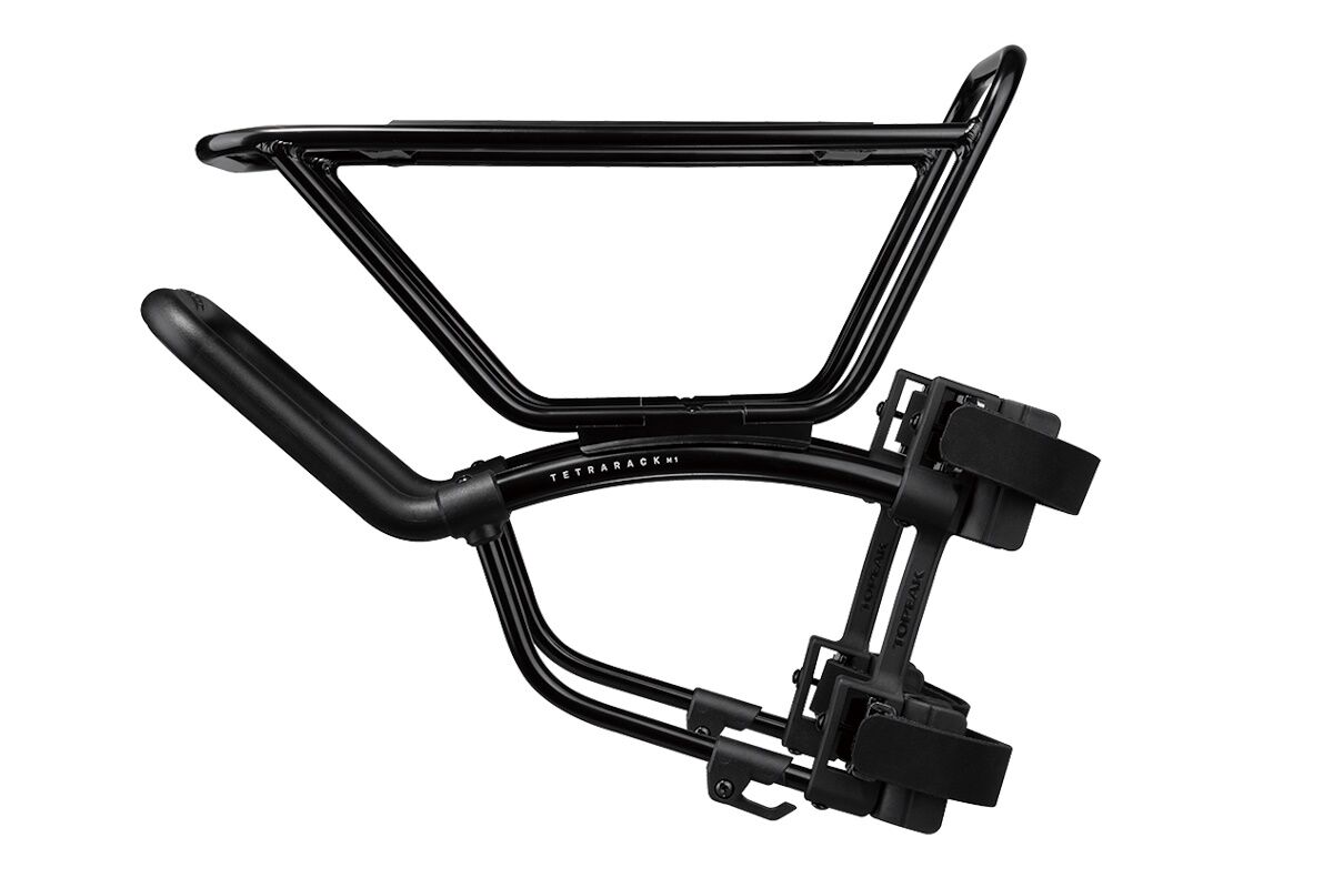 Transportín delantero Topeak TetraRack M1 original para MTB, sistema QuickTrack, compatible con bolsas MTX y KLICKfix, elementos de autenticidad y garantía oficial