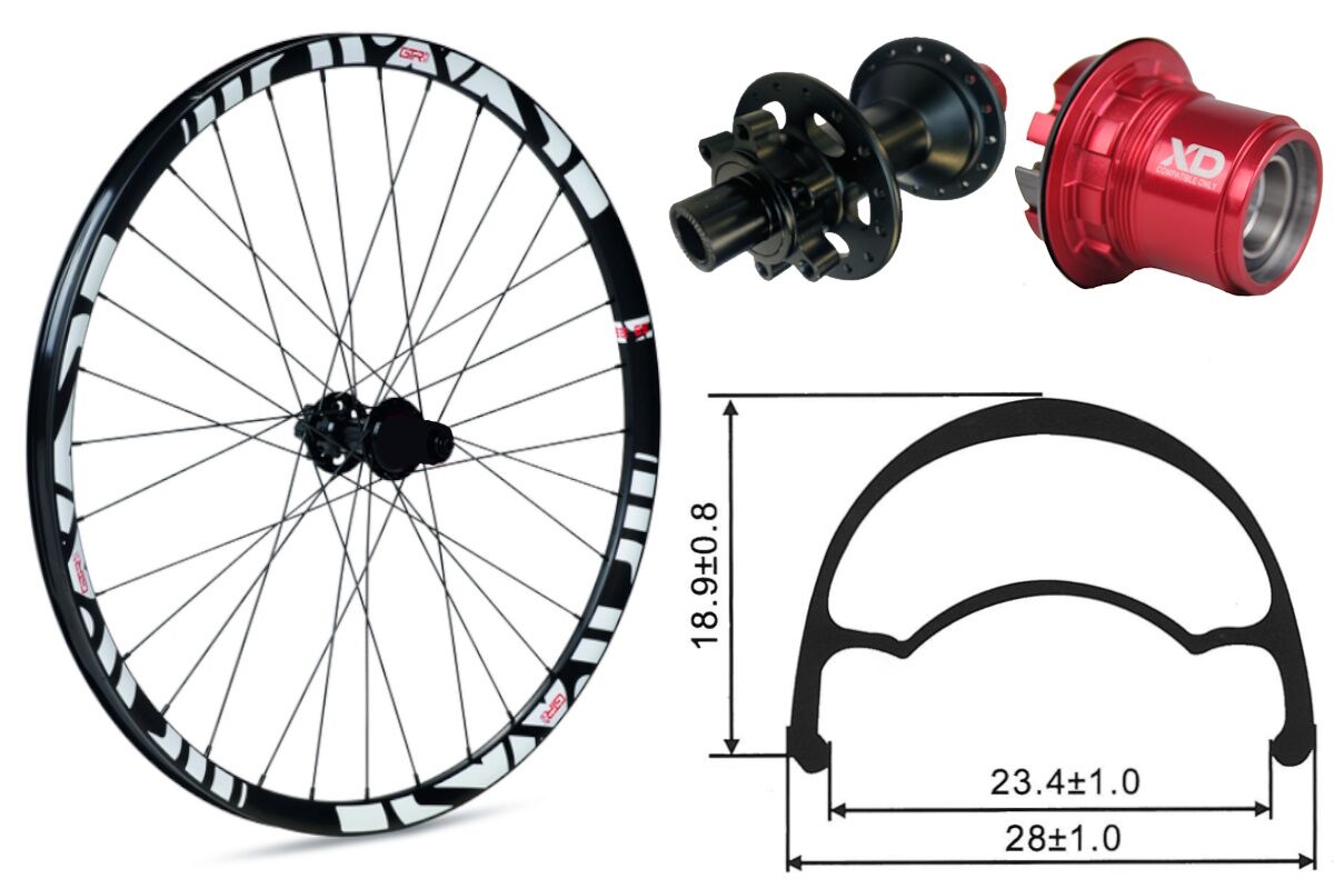 Rueda trasera aluminio MTB GTR SL23 27,5" Blanco Disc 6 Tornillos Boost Sram XD