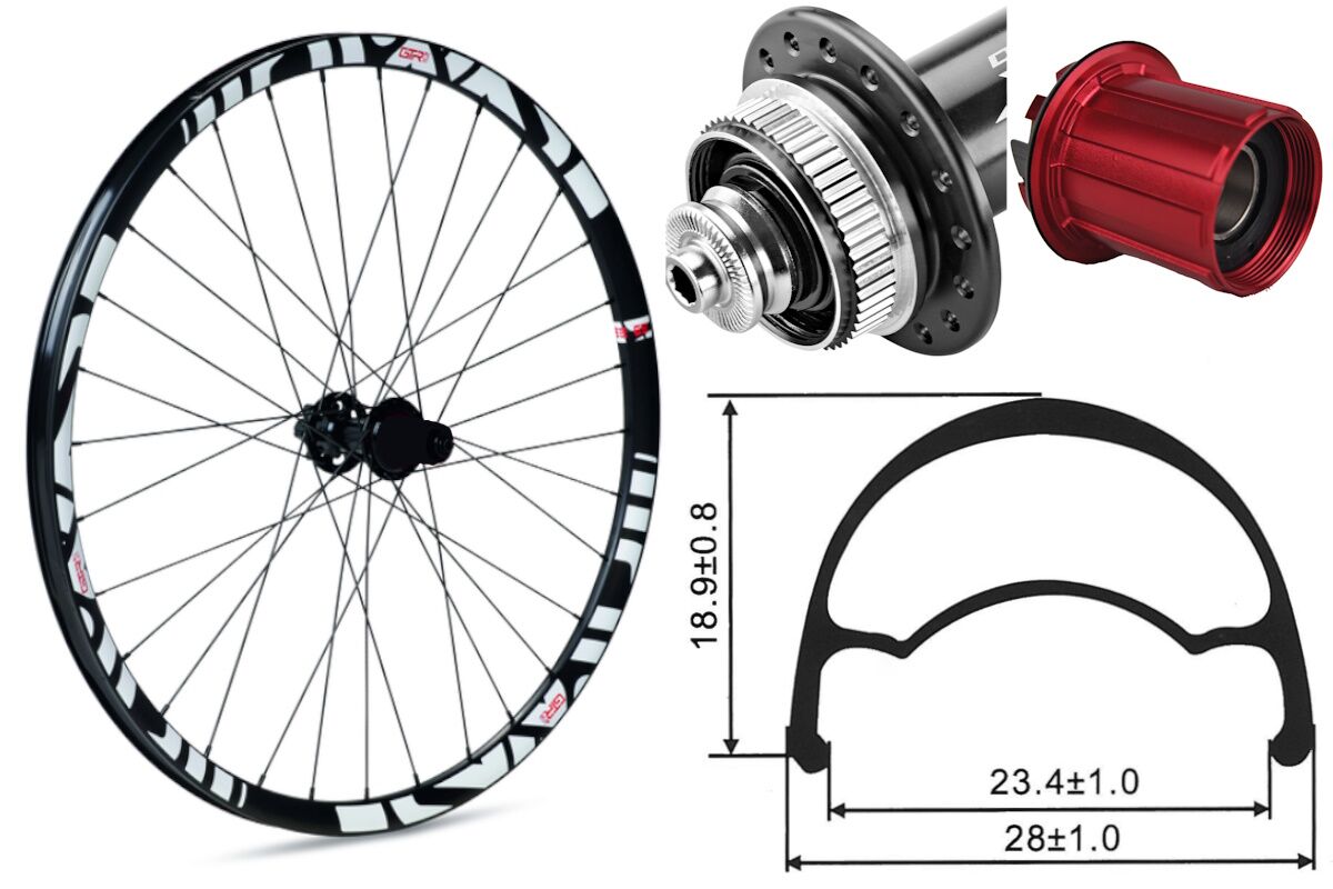 Rueda trasera aluminio MTB GTR SL23 27,5" Blanco Disc Center Lock Boost Shimano