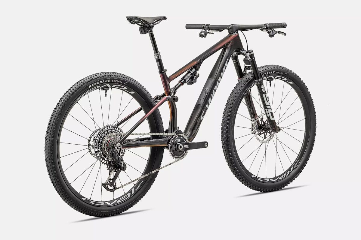 Specialized S-Works Epic 8 -Gloss Carbon/Astral Blue/Electric Green/Cyan Edge Fade/Metallic White Silver - Imagen 5