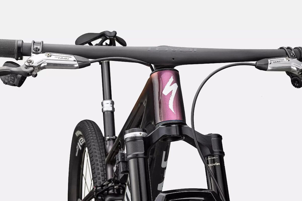 Specialized S-Works Epic 8 -Gloss Carbon/Astral Blue/Electric Green/Cyan Edge Fade/Metallic White Silver - Imagen 3