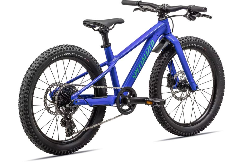 Bicicleta Infantil Specialized Riprock 20” | Cuadro de Aleación, Frenos de Disco Hidráulicos, 8 Velocidades, Neumáticos 20x2.35”, Compatible con 6-9 Años - Gloss Sapphire Blue / Electric Green - Imagen 3