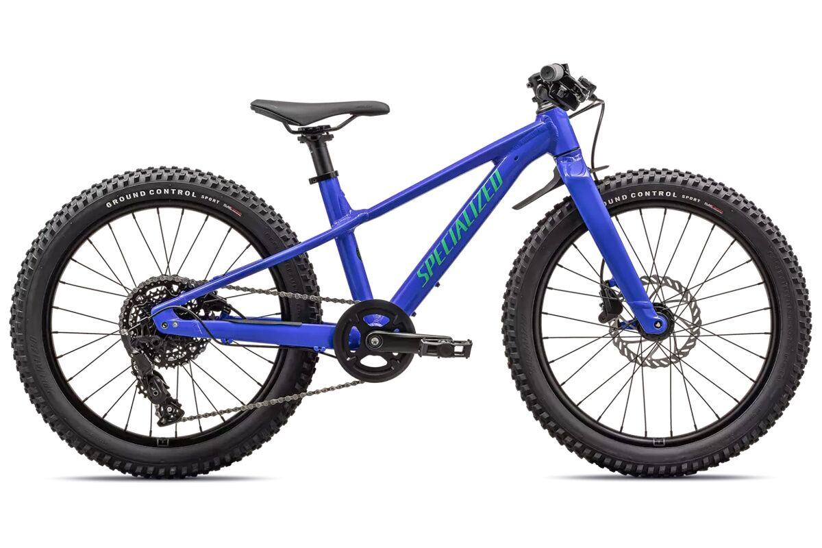 Bicicleta infantil Specialized Riprock 20 pulgadas, cuadro de aleación, frenos de disco hidráulicos, transmisión 8 velocidades, ideal para niños de 6 a 9 años.