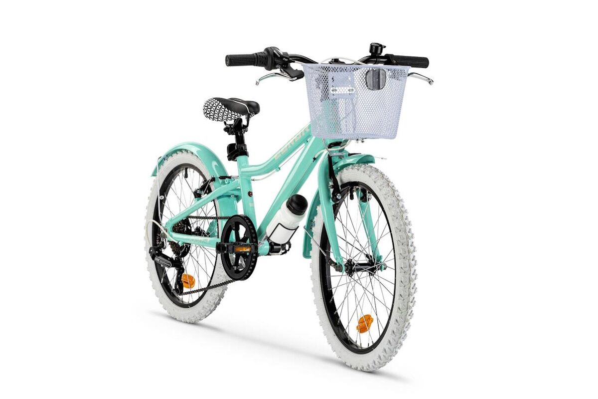 Bici infantil Conor Halebop 20 celeste, neumáticos blancos, cesta y cambio de 6v