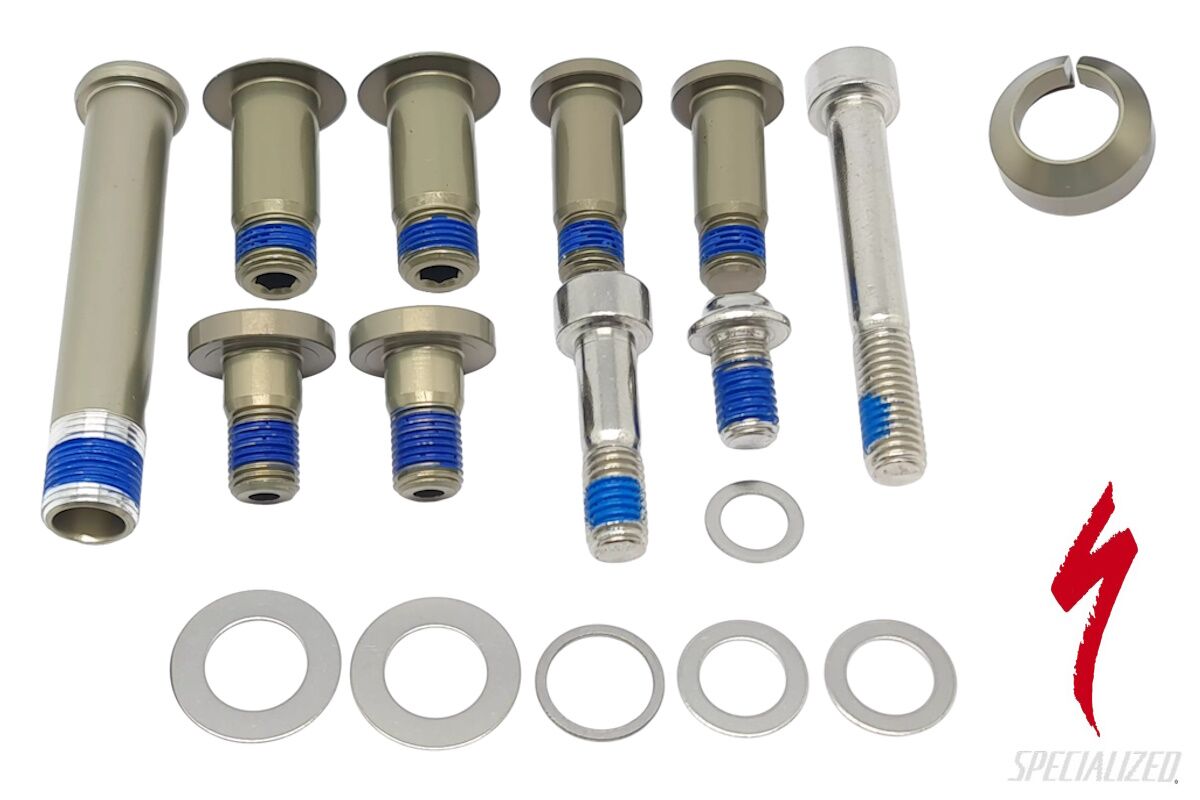 Kit de pernos de pivote y amortiguador Specialized original para Camber FSR 2013-2015, incluye pernos anodizados y arandelas, referencia 989E-5005