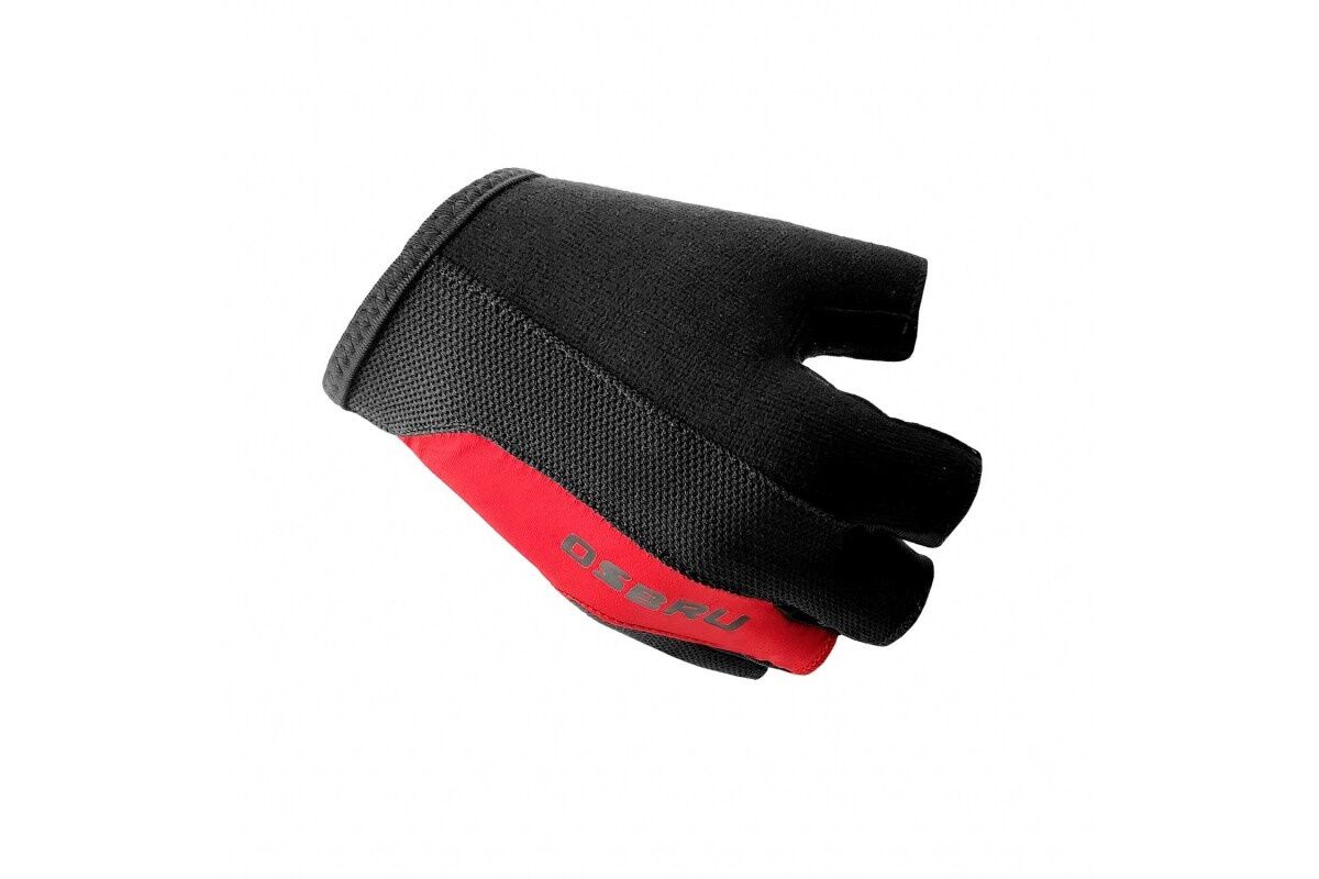 Guantes cortos ciclismo OSBRU EVOLUTION MILI - Black/Red - Imagen 2