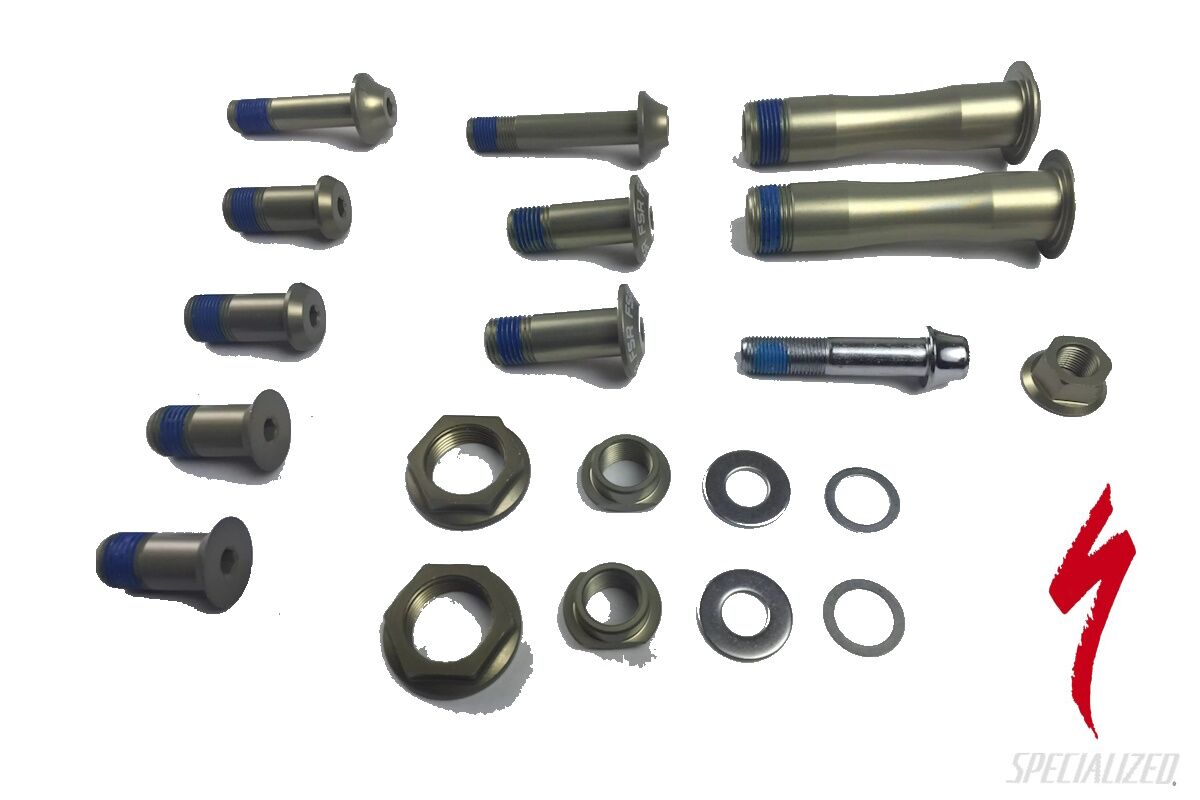 Kit de pernos de pivote de suspensión original Specialized 9898-5170 para Stumpjumper FSR 2008-2010, incluye todos los pernos y arandelas necesarios para el sistema de suspensión.