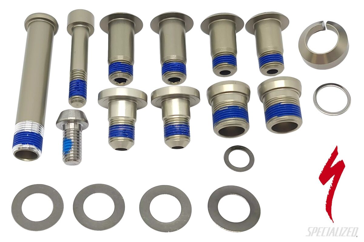 Kit de pernos de pivote y amortiguador Specialized original para Stumpjumper FSR 2012-2015, incluye pernos anodizados y arandelas, referencia 9892-5210