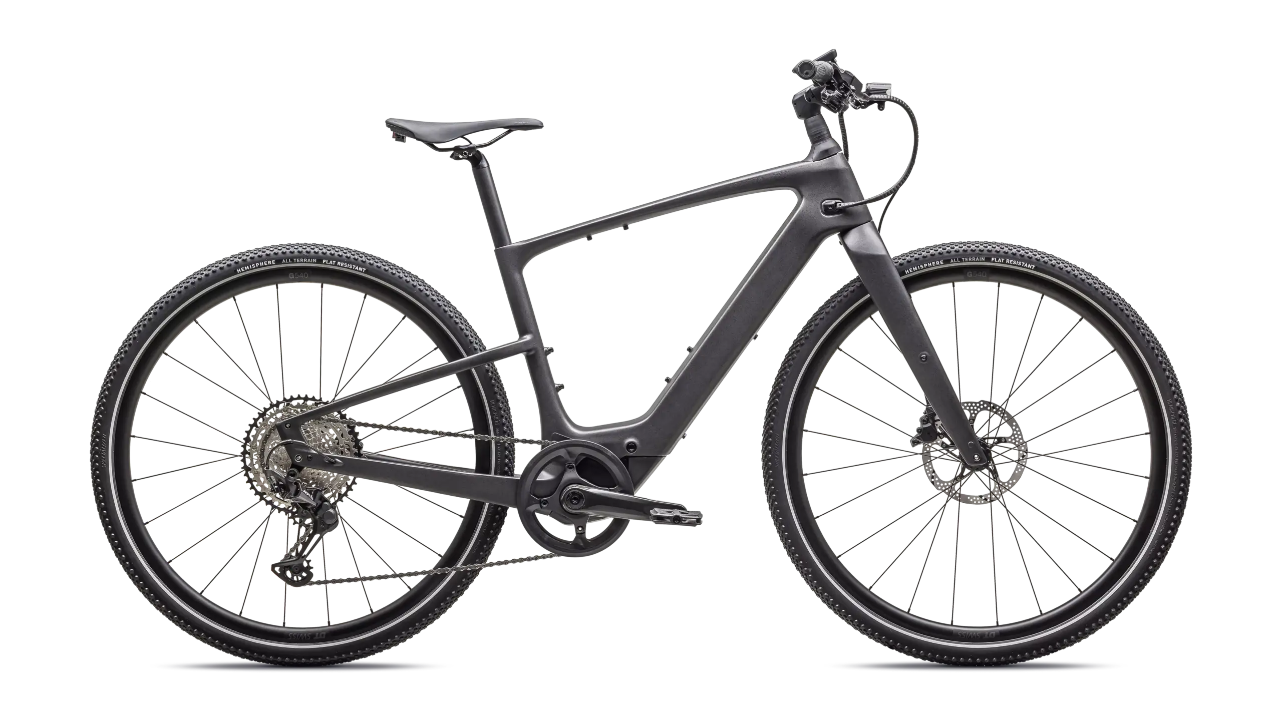 Specialized Vado SL 6.0 Carbon 2 (Turbo Vado SL 2 Carbon) e-bike ligera para commuting y fitness con motor Specialized SL 1.2 de 320W, batería integrada 520Wh y Future Shock 3.2 - Color: Satin Black Micro Speckle / Obsidian Frost