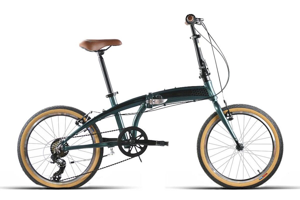 Bicicleta plegable JL‑Wenti 20” de aluminio con llantas y bujes de aluminio, cambios Shimano 6v y pedales plegables