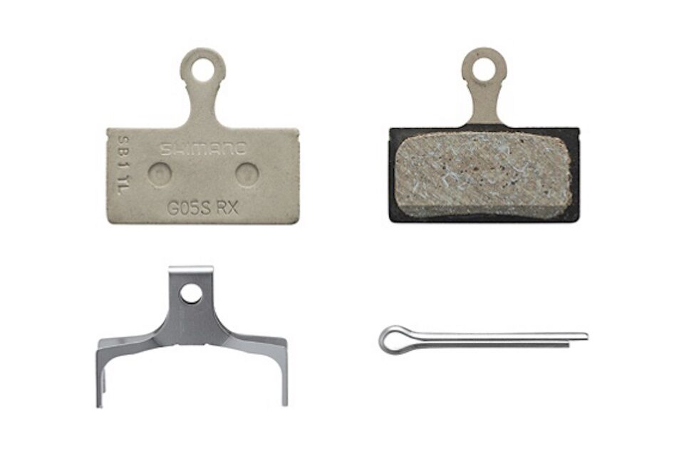 Pastillas de freno de resina Shimano G05S-RX y muelle con pasador de aletas - Imagen 2