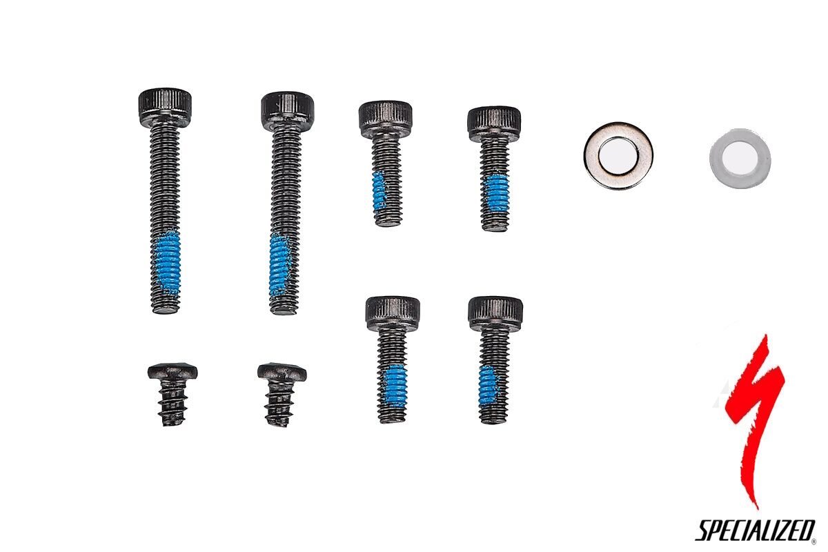 Kit de hardware S210500005 para cubiertas de motor en Specialized Vado y Como Gen.1, incluye 6 pernos, 2 tornillos y 2 arandelas.