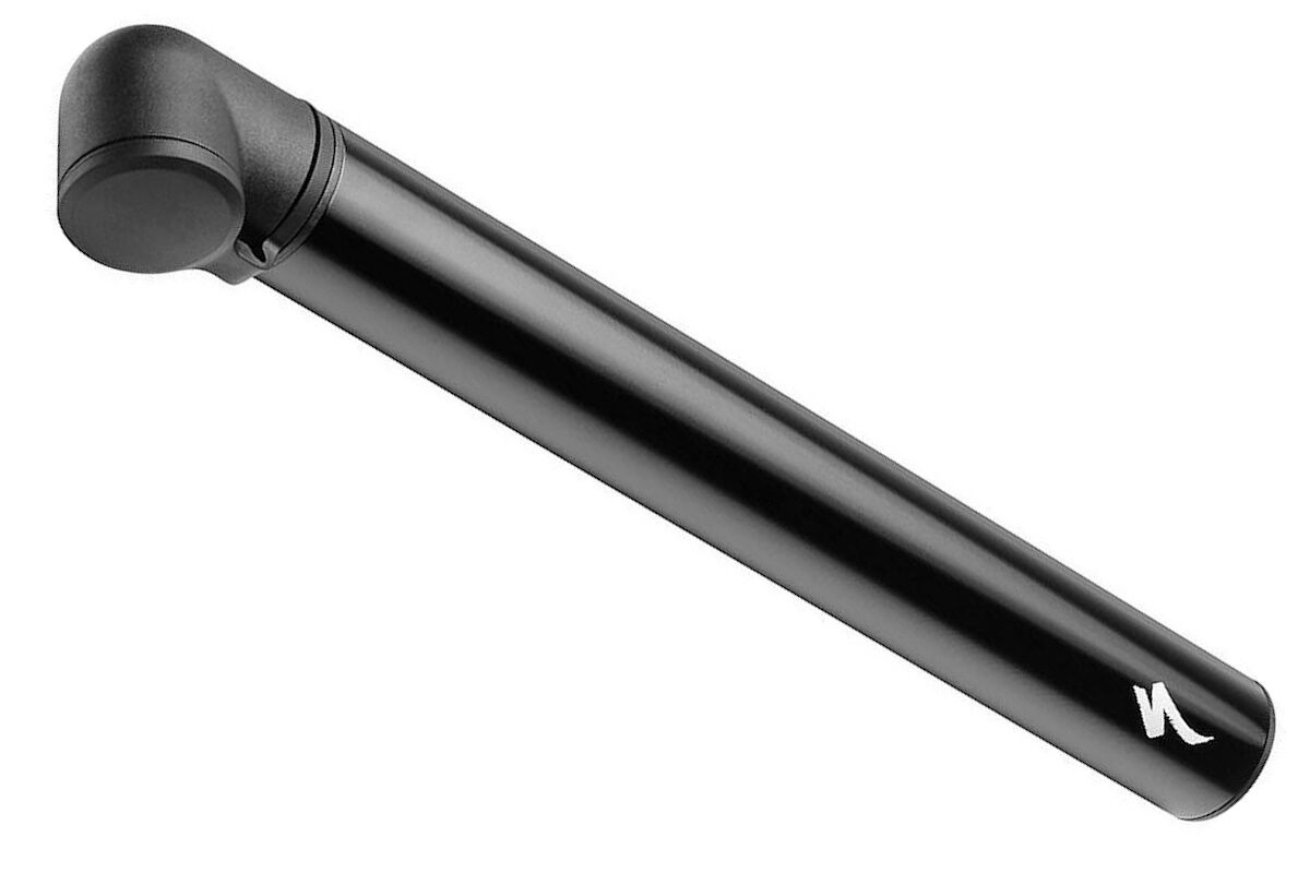 Bomba de cuadro Specialized Air Tool MTB Pump, diseño de doble cámara invertida, cabezal giratorio convertible Presta/Schrader, cámara de aluminio mecanizado, soporte de montaje para portabidón, ideal para inflar neumáticos de montaña de gran volumen de forma rápida y eficiente.