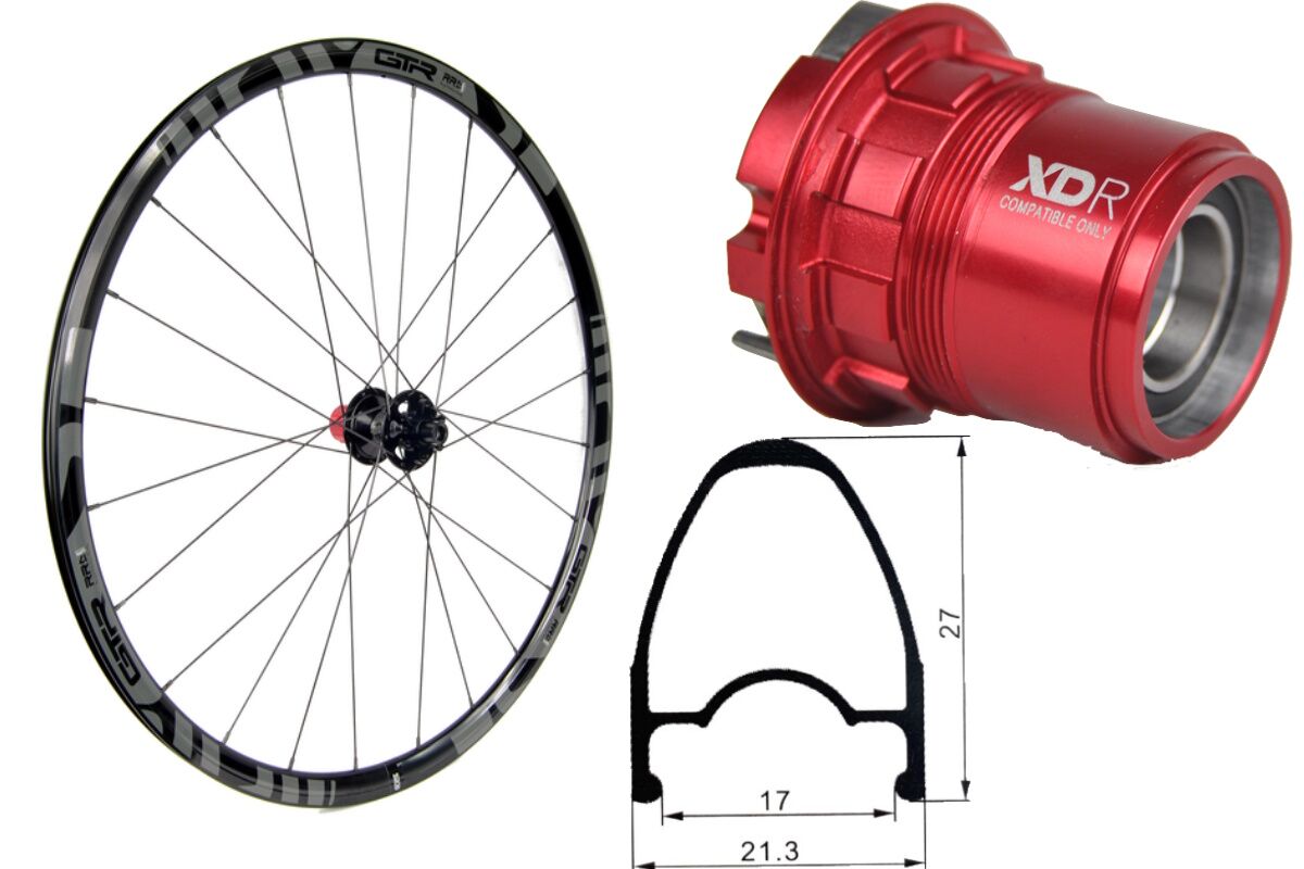 Rueda trasera aluminio carretera GTR RR17 Gris Disc Center Lock SRAM