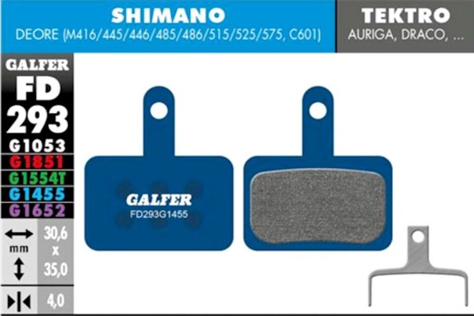 Pastillas de freno Galfer FD293 - G1455 - Shimano - Tektro - TRP