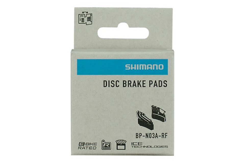 Pastillas de freno de resina Shimano N03A-RF con aleta y muelle