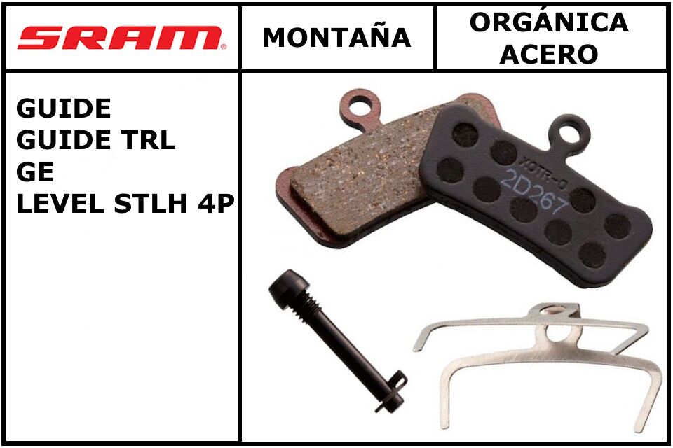Pastillas de freno Sram Trail Guide/TRL/G2/Level Organica Acero