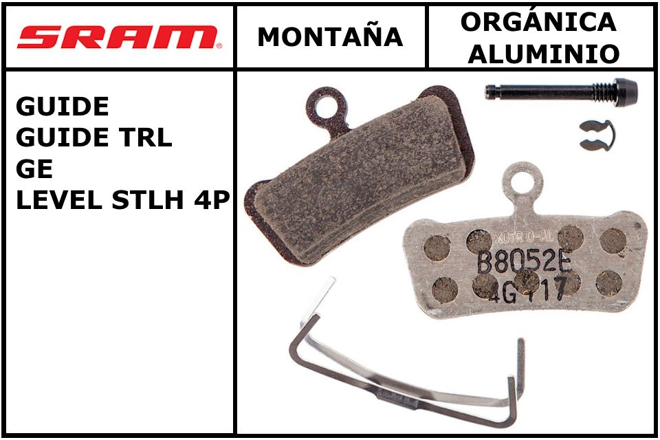 Pastillas de freno Sram Trail Guide/TRL/G2/Level Organica Aluminio