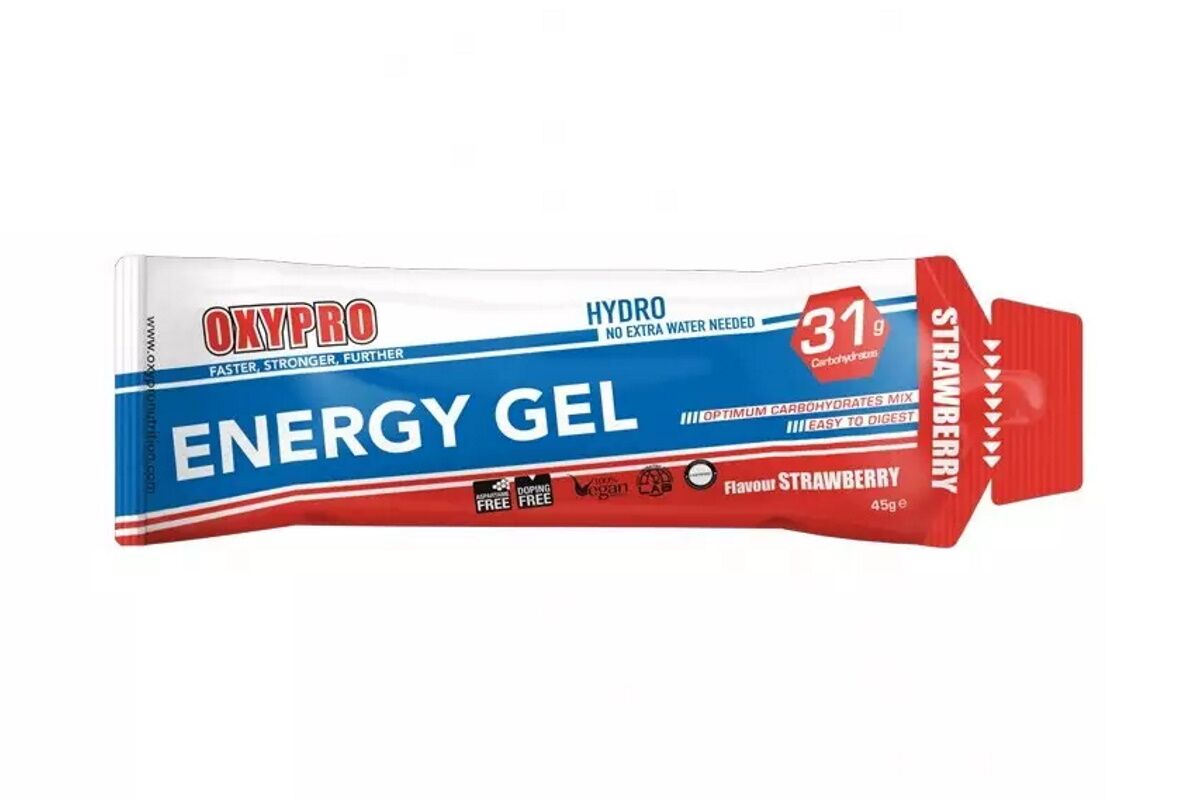 Gel energético OXIPRO - ENERGY Gel líquido - FRESA SIN CAFEINA