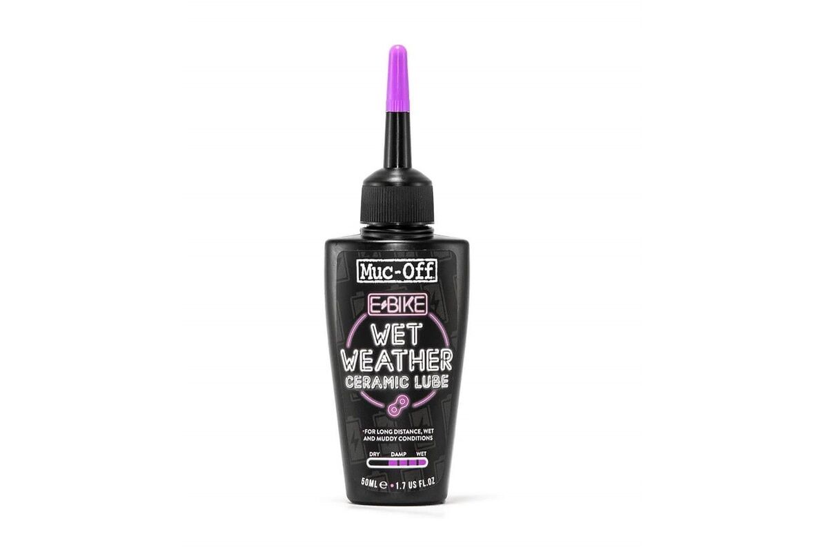 Lubricante cerámico de cadena eBike para clima húmedo MUC-OFF Wet Weather Ceramic Lube, 50 ml