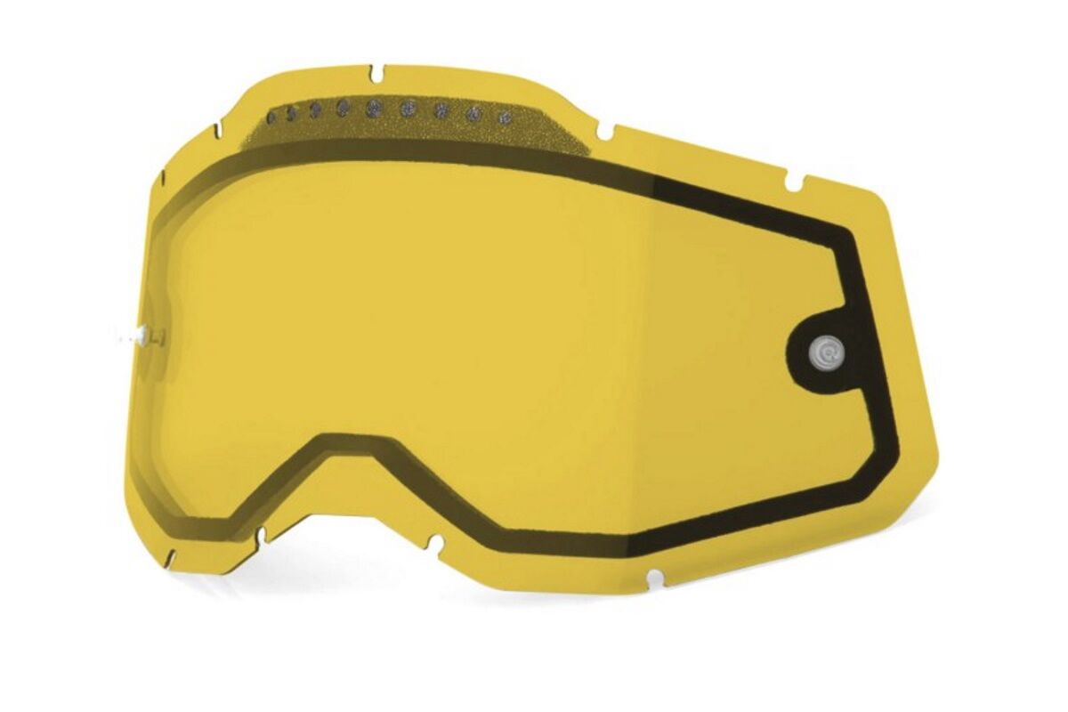 Lentes Reemplazo Gafas máscara 100% - RACECRAFT2 Goggle - Gold Dual Panel