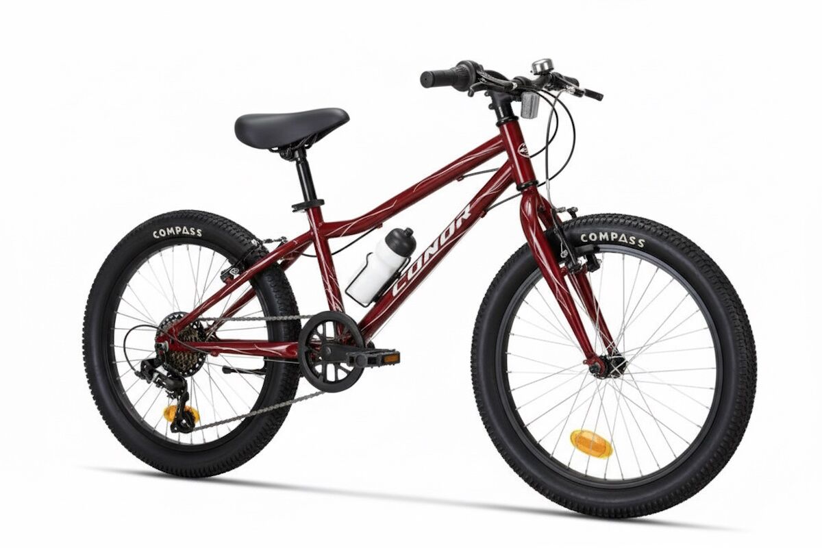Bicicleta infantil Conor Kid 20 burdeos, 6 velocidades Shimano y cubiertas 20x2,35