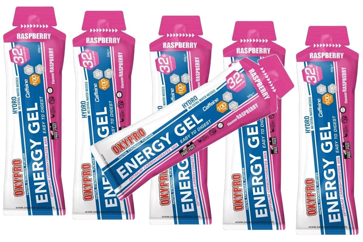 Gel energético OXIPRO - ENERGY Gel líquido - FRAMBUESA 100mg CAFEINA - Imagen 2