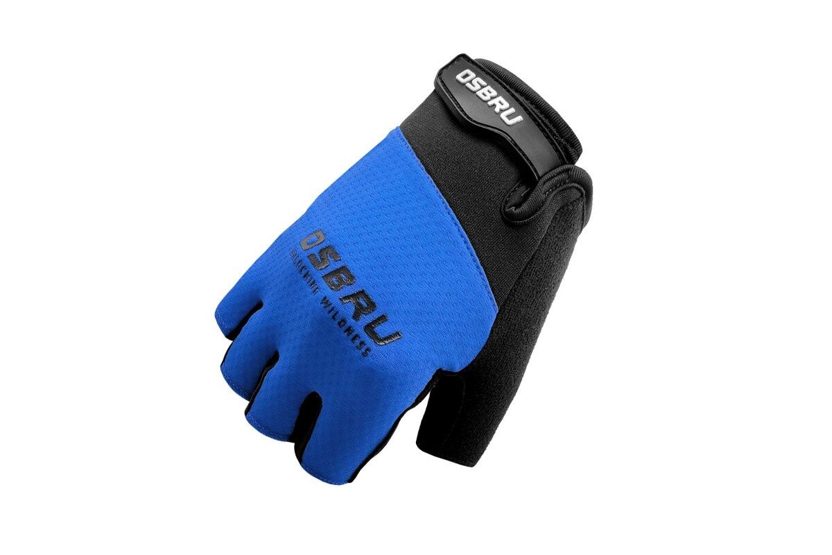 Guantes cortos ciclismo OSBRU RACE ZUGAS - BLACK/BLUE - Imagen 2