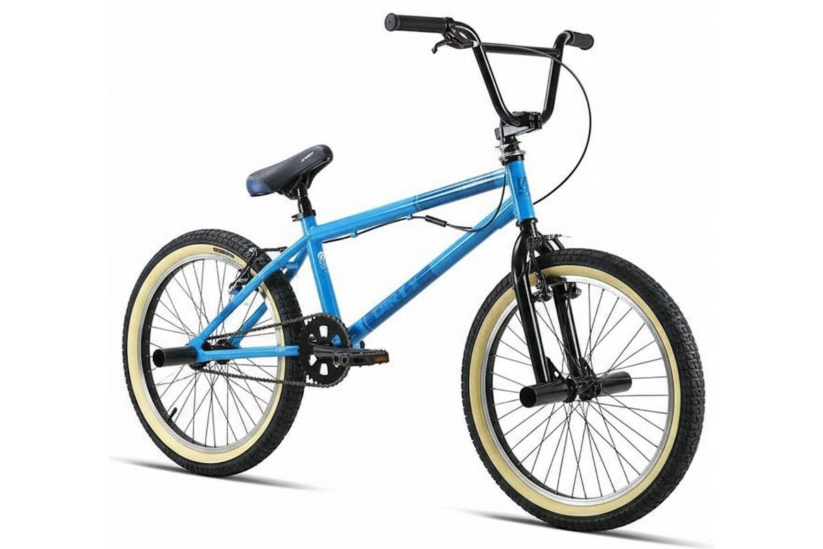 BMX 20 Arena Freestyle azul con llantas de aluminio, rotor 360º y posapiés de trucos.