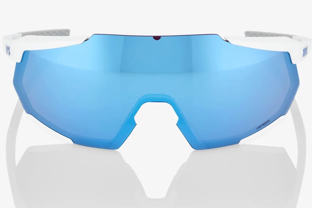 Gafas ciclismo 100% - RACETRAP® 3.0 - Matte White HiPER® Blue Multilayer Mirror Lens - Imagen 3