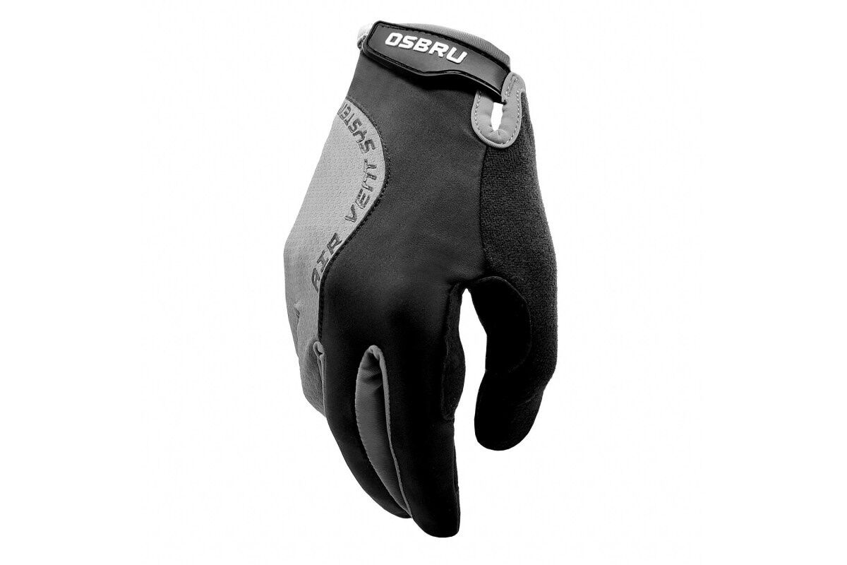 Guantes largos ciclismo OSBRU RACE DOMI - Black/Grey - Imagen 2