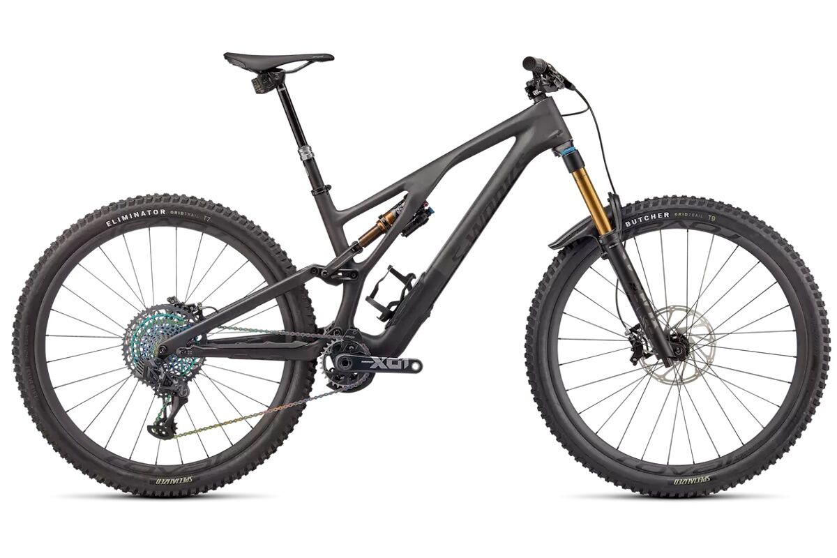 Specialized S-Works Stumpjumper EVO 2022 - Satin Brushed Black Liquid Metal / Carbon / Black